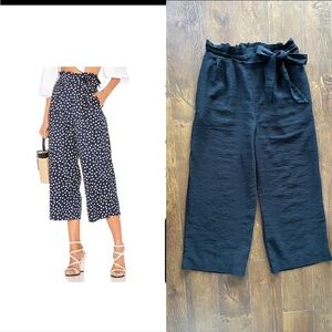 Revolve Heartloom Paperbag Belted Cropped Wide Leg Culotte Pants. Medium.